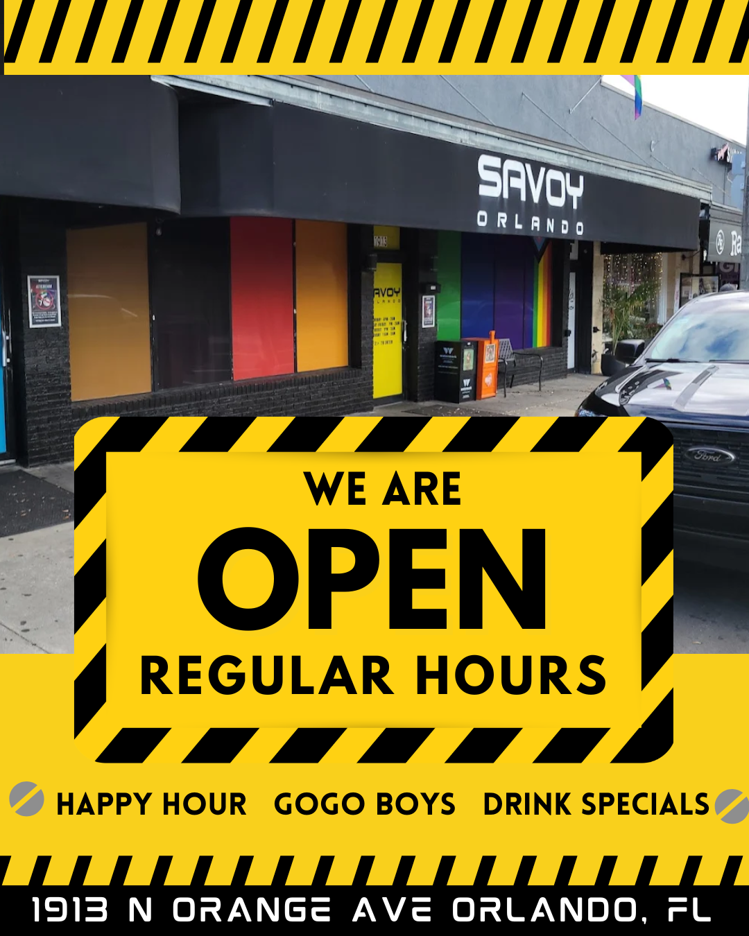 Temporary road closure near Savoy Orlando but local access to businesses in the area is still allowed.