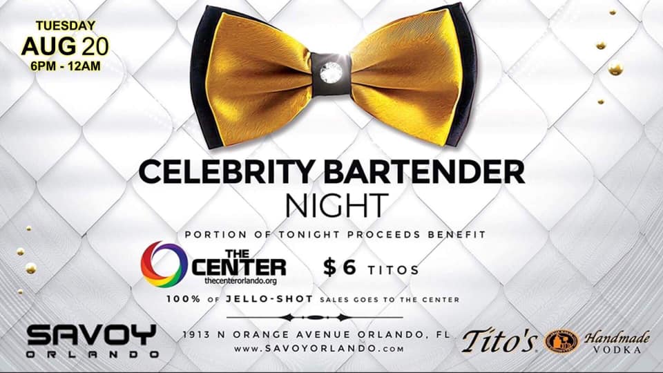 Celebrity Bartender Night for The Center Orlando at Savoy Orlando